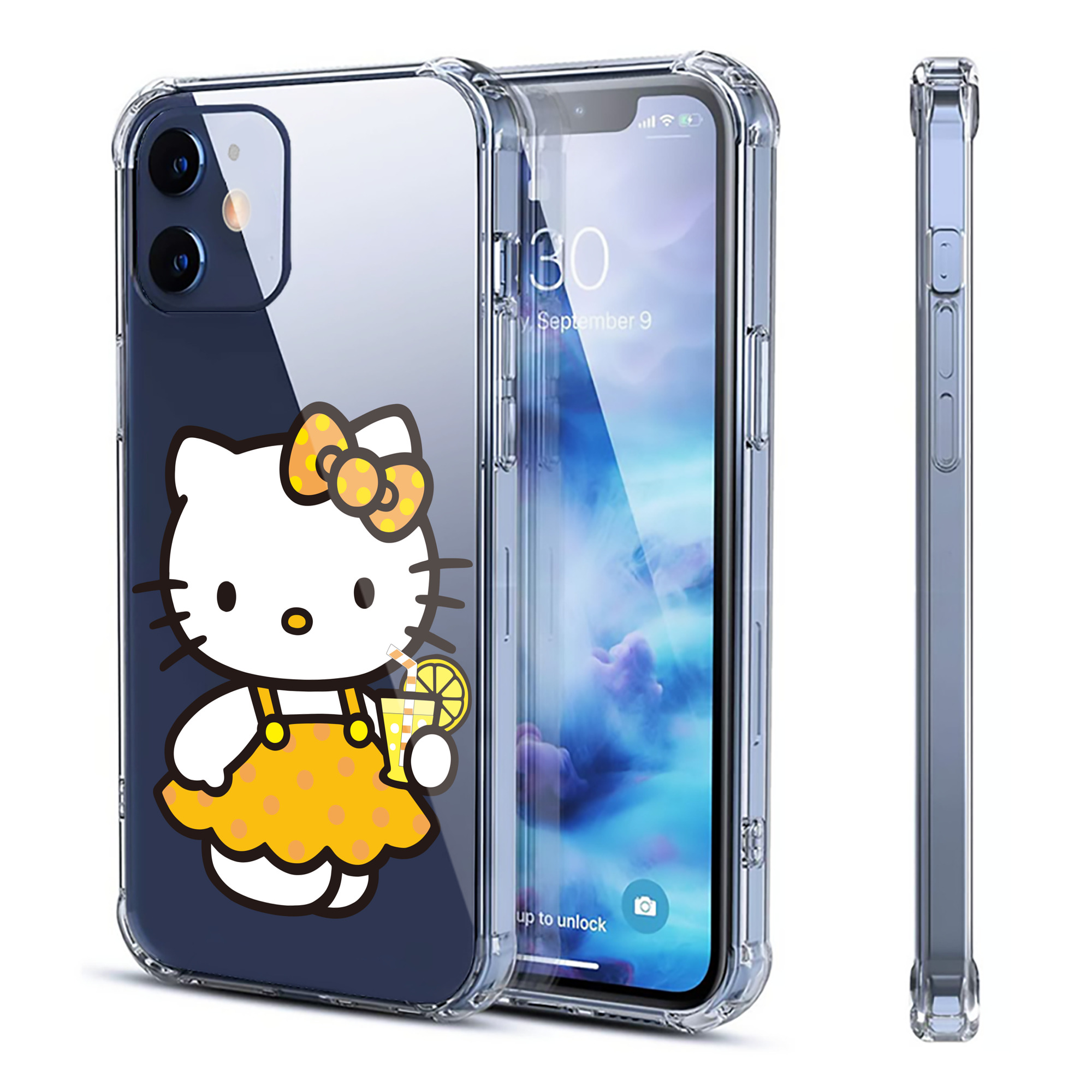 （画像用） Hello Kitty ハローキティ 【iPhone 12シリーズ対応】透明スマホケース（クリアソフトケース）